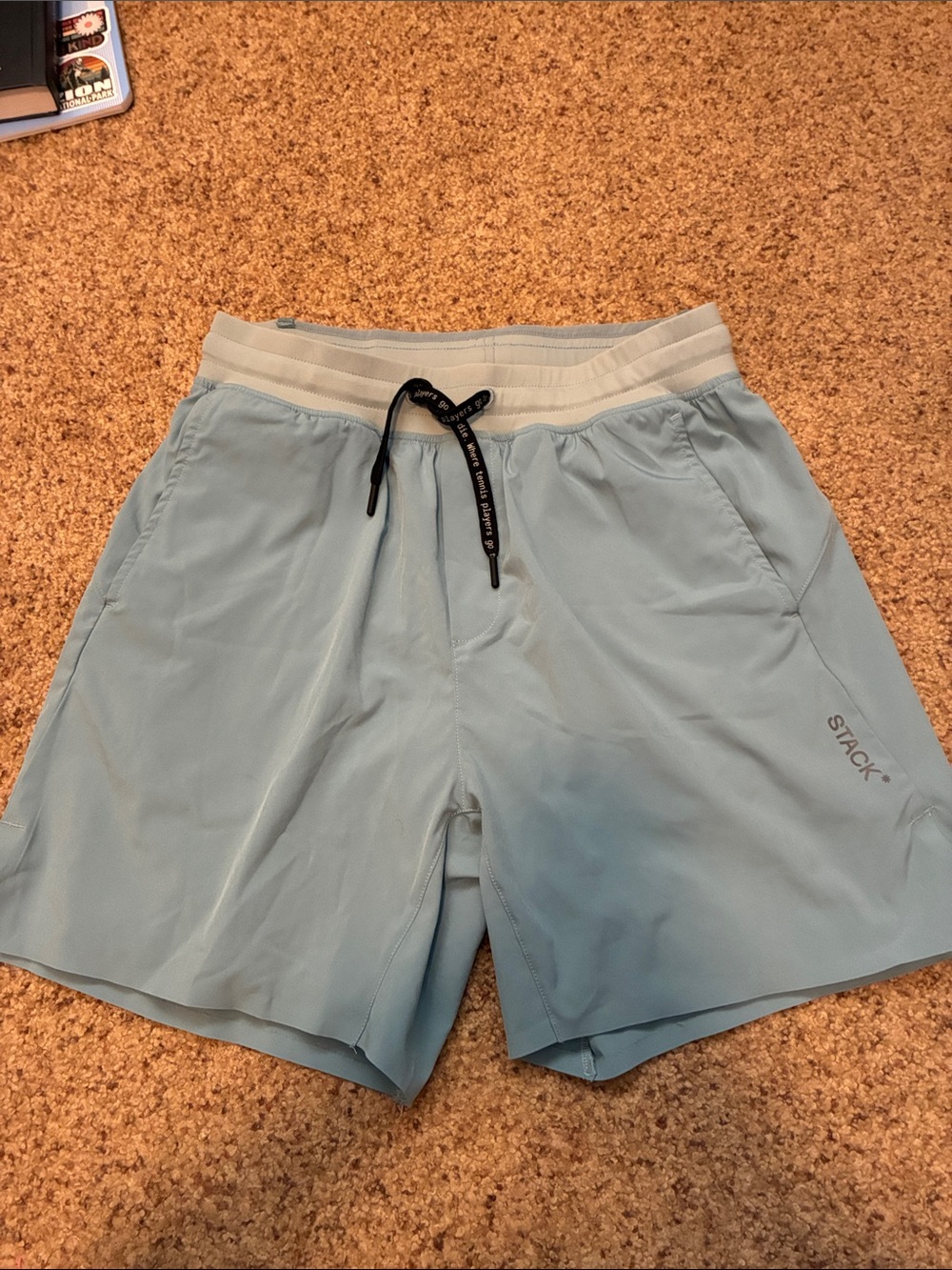 STACK Tourney Short 6" Lined Light Blue Athletic Shorts with Contrast Waistband